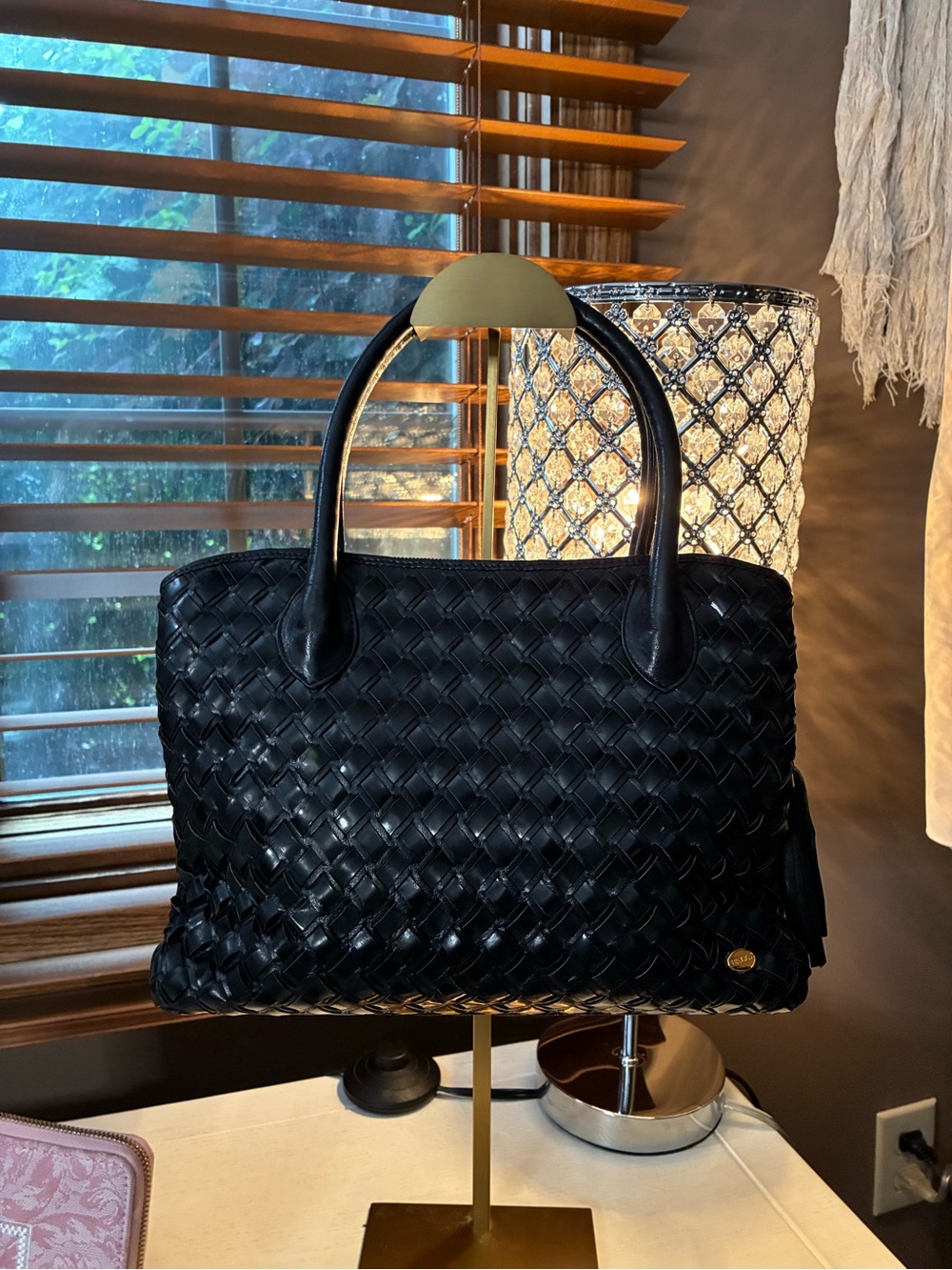 Bally Black Woven Leather Tote Bag | Luxury Italian Handbag - Picture 2 of 14